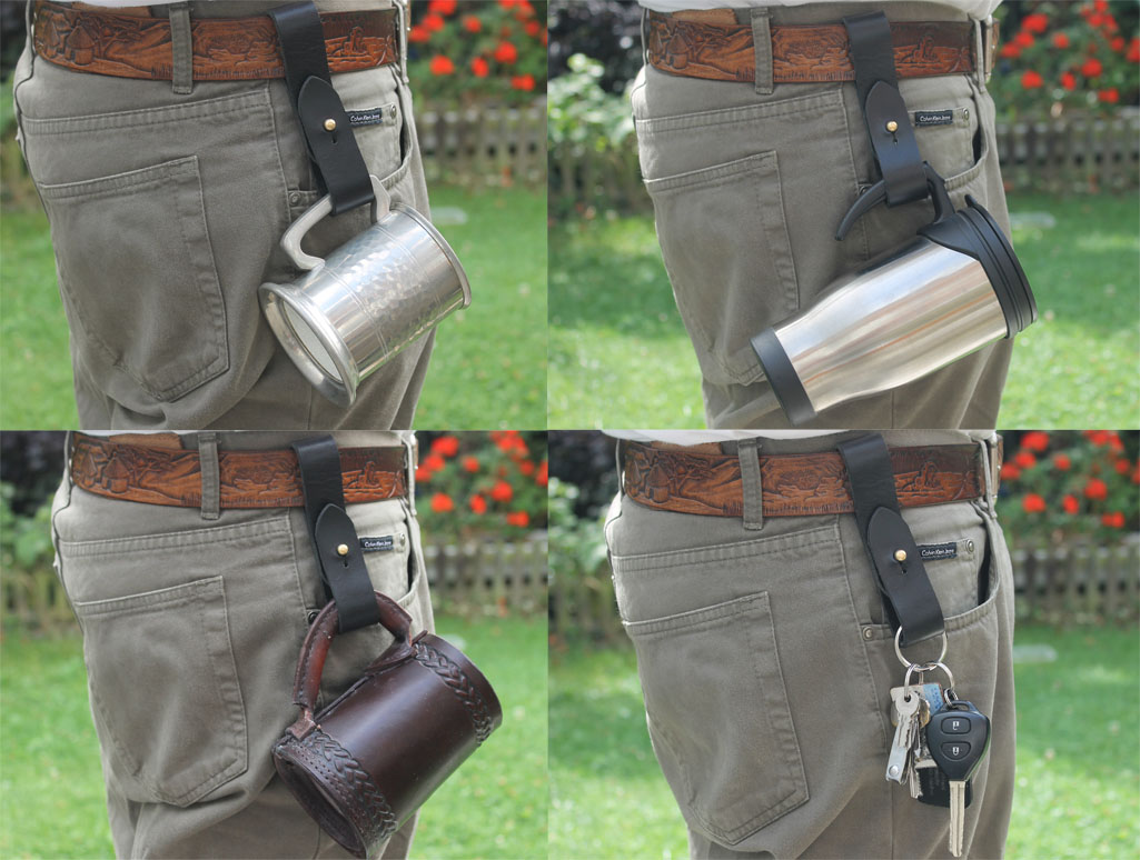 Tankard or Key holder belt loop Leatherwork by Brian Kerrigan