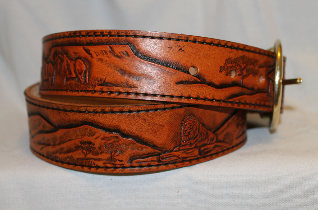 African 2 - hand carved belt 1.5
