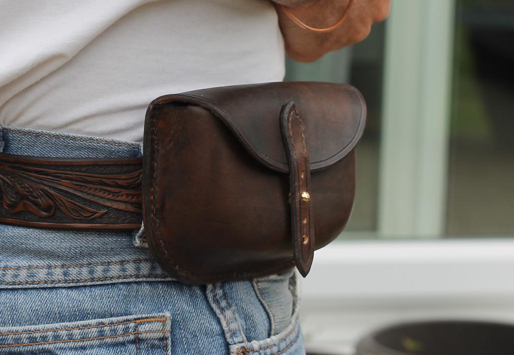 Hand Crafted Leather Belt Pouch (Possibles Pouch) Black Leatherwork by Brian Kerrigan