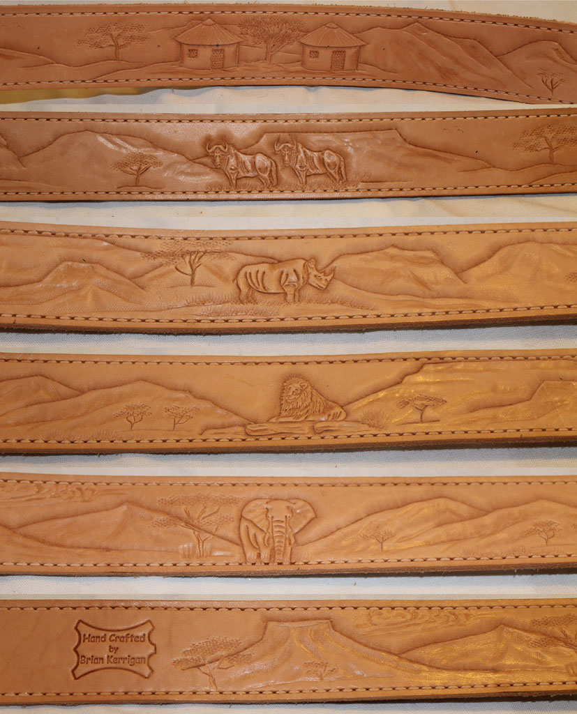 Custom made hand carved belts - Leatherwork by Brian Kerrigan