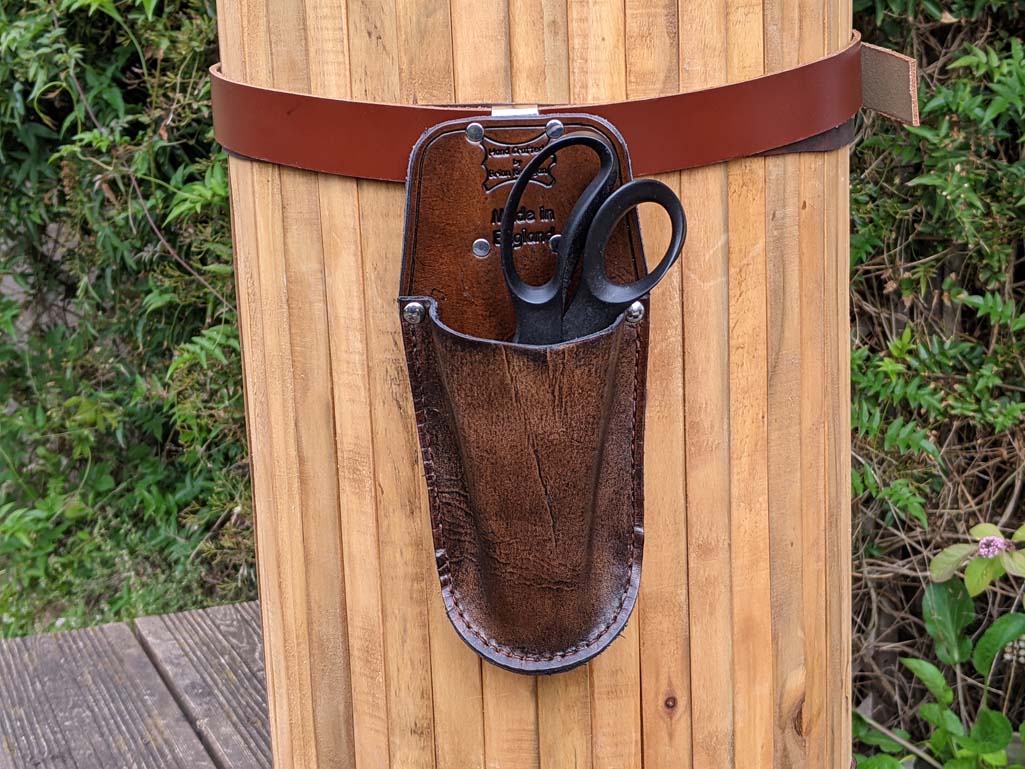 Gardener's secateurs/tool holster brown leather Leatherwork by